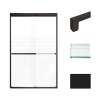 Transolid FBPT487608F-S-MB Frederick 45.75-47 in. W x 76 in. H Semi-Frameless Bypass Shower Door in Matte Black with Frosted Glass