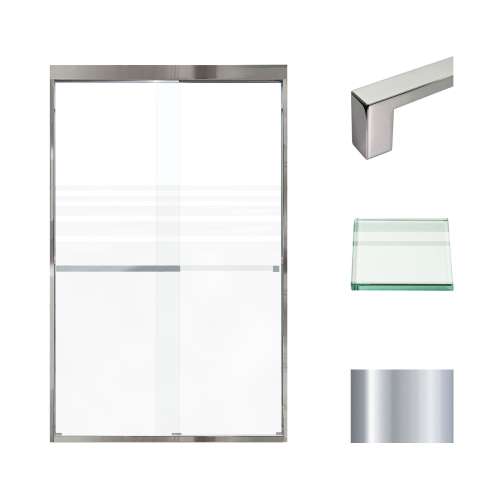 Transolid FBPT487608F-S-PC Frederick 45.75-47 in. W x 76 in. H Semi-Frameless Bypass Shower Door in Polished Chrome with Frosted Glass