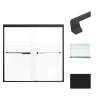 Transolid FBPT605808F-J-MB Frederick 57.75-59 in. W x 58 in. H Semi-Frameless Bypass Shower Door in Matte Black with Frosted Glass