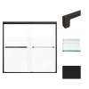 Transolid FBPT605808F-S-MB Frederick 57.75-59 in. W x 58 in. H Semi-Frameless Bypass Shower Door in Matte Black with Frosted Glass