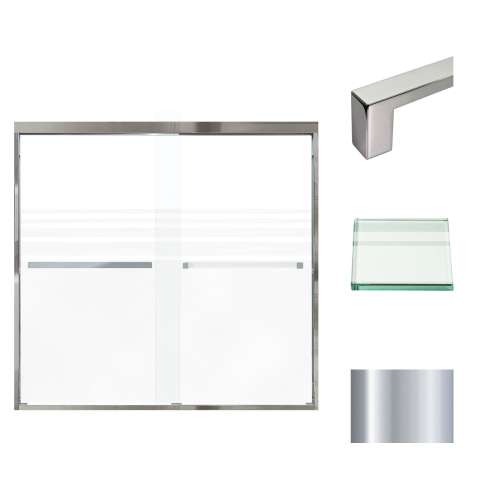 Transolid FBPT605808F-S-PC Frederick 57.75-59 in. W x 58 in. H Semi-Frameless Bypass Shower Door in Polished Chrome with Frosted Glass