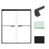 Transolid FBPT606608C-J-MB Frederick 57.75-59 in. W x 66 in. H Semi-Frameless Bypass Shower Door in Matte Black with Clear Glass