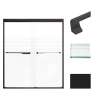 Transolid FBPT607008F-J-MB Frederick 57.75-59 in. W x 70 in. H Semi-Frameless Bypass Shower Door in Matte Black with Frosted Glass