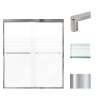 Transolid FBPT607008F-R-PC Frederick 57.75-59 in. W x 70 in. H Semi-Frameless Bypass Shower Door in Polished Chrome with Frosted Glass