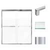 Transolid FBPT607008F-S-PC Frederick 57.75-59 in. W x 70 in. H Semi-Frameless Bypass Shower Door in Polished Chrome with Frosted Glass