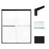 Transolid FBPT607008F-T-MB Frederick 57.75-59 in. W x 70 in. H Semi-Frameless Bypass Shower Door in Matte Black with Frosted Glass