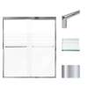 Transolid FBPT607008F-T-PC Frederick 57.75-59 in. W x 70 in. H Semi-Frameless Bypass Shower Door in Polished Chrome with Frosted Glass