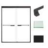 Transolid FBPT607608C-J-MB Frederick 57.75-59 in. W x 76 in. H Semi-Frameless Bypass Shower Door in Matte Black with Clear Glass