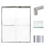 Transolid FBPT607608F-R-PC Frederick 57.75-59 in. W x 76 in. H Semi-Frameless Bypass Shower Door in Polished Chrome with Frosted Glass