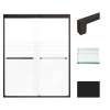 Transolid FBPT607608F-S-MB Frederick 57.75-59 in. W x 76 in. H Semi-Frameless Bypass Shower Door in Matte Black with Frosted Glass
