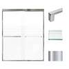 Transolid FBPT607608F-S-PC Frederick 57.75-59 in. W x 76 in. H Semi-Frameless Bypass Shower Door in Polished Chrome with Frosted Glass
