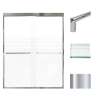 Transolid FBPT607608F-T-PC Frederick 57.75-59 in. W x 76 in. H Semi-Frameless Bypass Shower Door in Polished Chrome with Frosted Glass