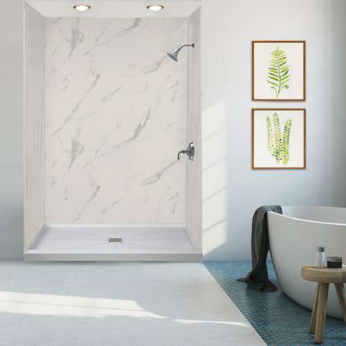 Transolid FL6032C-39 Linear 60x32 Single Threshold Shower Base with Center Drain in Grey