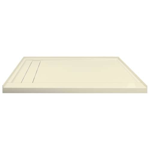Transolid FLU6032L-38 Linear 60-in W x 32-in L Rectangular Shower Base with Left Hand Drain in Biscuit