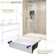 Transolid FLU6032R-32 Linear 60-in W x 32-in L Rectangular Shower Base with Right Hand Drain in Cameo