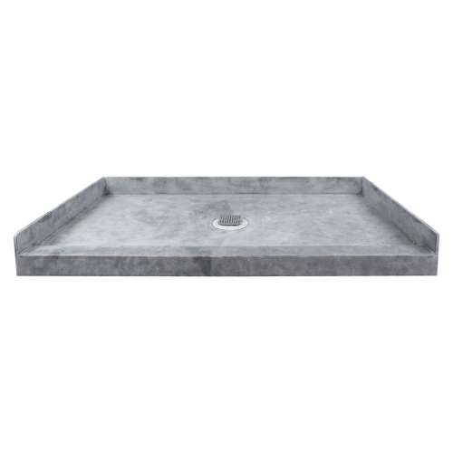 Transolid FTT6030C Ready to Tile 60-in L x 30-in W Shower Base with Center Drain in Dark Grey
