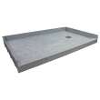 Transolid FTT6030R Ready to Tile 60-in L x 30-in W Shower Base with Right Hand Drain in Dark Grey