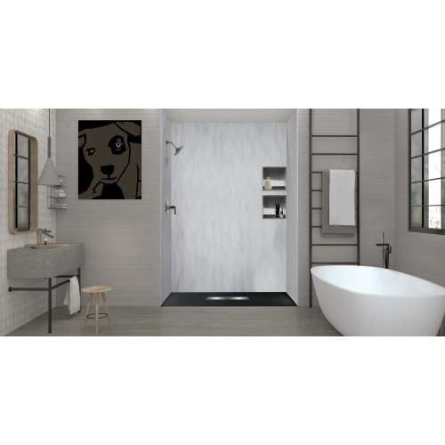 Transolid FZS6332C-09 63-in L x 31.5-in Shower Base with Zero Threshold and Center Drain in Black