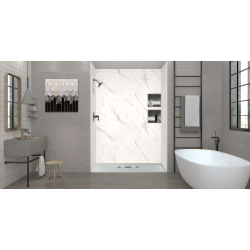 Transolid FZS6332C-39 63-in L x 31.5-in Shower Base with Zero Threshold and Center Drain in Grey