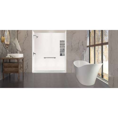 Transolid FZS7940C-39 79-in L x 40-in Shower Base with Zero Threshold and Center Drain in Grey