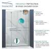 Transolid FBPT607608C-J-BN Frederick 57.75-59 in. W x 76 in. H Semi-Frameless Bypass Shower Door in Brushed Stainless with Clear Glass