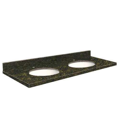 Transolid Granite 61-in x 22-in Double Bowl Vanity Top with Eased Edge