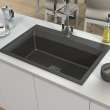 Transolid Genova 33in Granite Super Single Bowl Dual Mount 1-Hole Kitchen Sink with Custom Accessory Set