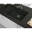 Transolid Genova 25-1/2in Granite Single Bowl Undermount Kitchen Sink with Strainer, Installation Kit