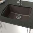 Transolid Genova 25in Granite Single Bowl Undermount Kitchen Sink with Grid, Strainer, Installation Kit