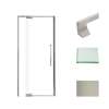 Transolid IPD367610C-J-BN Irene 32-36 in. W x 76 in. H Pivot Shower Door in Brushed Stainless with Clear Glass