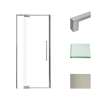 Transolid IPD367610C-S-BN Irene 32-36 in. W x 76 in. H Pivot Shower Door in Brushed Stainless with Clear Glass