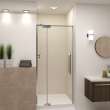 Transolid IPD367610C-S-PC Irene 32-36 in. W x 76 in. H Pivot Shower Door in Polished Chrome with Clear Glass