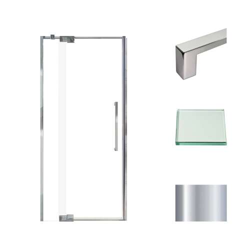 Transolid IPD367610C-S-PC Irene 32-36 in. W x 76 in. H Pivot Shower Door in Polished Chrome with Clear Glass