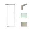 Transolid IPD367610C-T-BN Irene 32-36 in. W x 76 in. H Pivot Shower Door in Brushed Stainless with Clear Glass