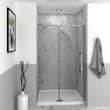Transolid IPD487610C-J-BN Irene 44-48 in. W x 76 in. H Pivot Shower Door in Brushed Stainless with Clear Glass