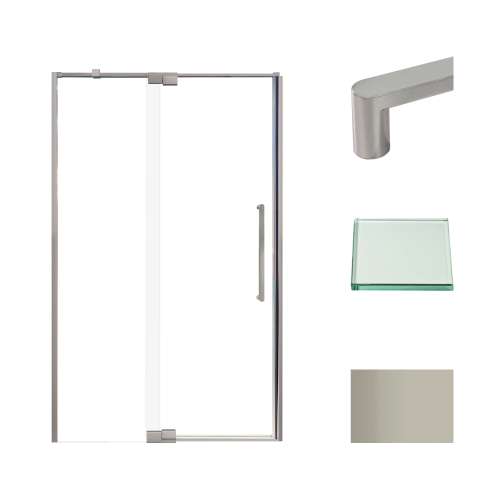 Transolid IPD487610C-R-BN Irene 44-48 in. W x 76 in. H Pivot Shower Door in Brushed Stainless with Clear Glass