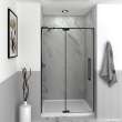 Transolid IPD487610C-R-MB Irene 44-48 in. W x 76 in. H Pivot Shower Door in Matte Black with Clear Glass