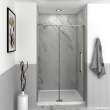 Transolid IPD487610C-S-BN Irene 44-48 in. W x 76 in. H Pivot Shower Door in Brushed Stainless with Clear Glass