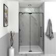 Transolid IPD487610C-S-MB Irene 44-48 in. W x 76 in. H Pivot Shower Door in Matte Black with Clear Glass