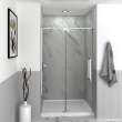 Transolid IPD487610C-S-PC Irene 44-48 in. W x 76 in. H Pivot Shower Door in Polished Chrome with Clear Glass