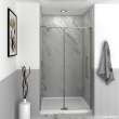 Transolid IPD487610C-T-BN Irene 44-48 in. W x 76 in. H Pivot Shower Door in Brushed Stainless with Clear Glass