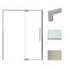 Transolid IPD607610C-R-BN Irene 56-60 in. W x 76 in. H Pivot Shower Door in Brushed Stainless with Clear Glass