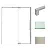 Transolid IPD607610C-S-BN Irene 56-60 in. W x 76 in. H Pivot Shower Door in Brushed Stainless with Clear Glass