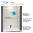 Transolid IPD487610C-R-PC Irene 44-48 in. W x 76 in. H Pivot Shower Door in Polished Chrome with Clear Glass