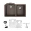 Transolid Aversa Granite 31-in Kitchen Sink Kit with Grids, Strainers and Drain Installation Kit in Espresso
