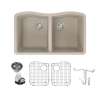 Transolid Aversa Granite 32-in Kitchen Sink Kit with Grids, Strainers and Drain Installation Kit in Cafe Latte