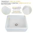 Transolid Porter 24in x 18in Undermount Single Bowl Farmhouse Fireclay Kitchen Sink, in White with Grid, Strainer, Installation Kit