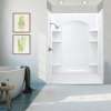 Transolid KAS-FLUN6032L-31 60-in x 32-in Low Profile Shower Kit with Left Hand Drain and Aging in Place Backerboards in White