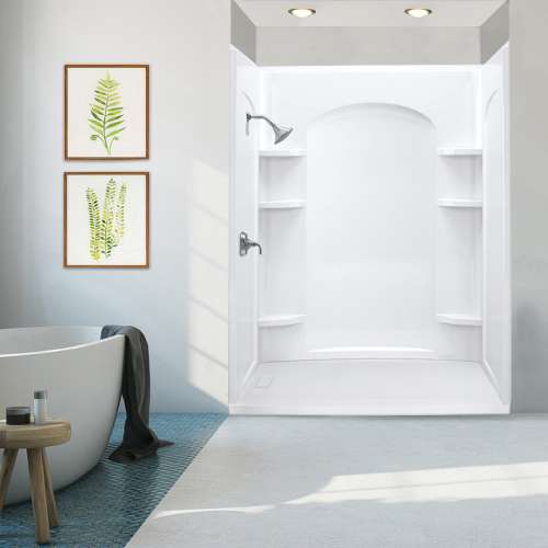 Transolid 60-in x 32-in Low Profile Shower Kit with Aging in Place Backerboards KAS-FLUN6032-31-M