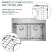 Transolid Diamond Sink Kit with Equal Double Bowls, Magnetic Accessories Kit, and Drain Kit KKM-DTDE332210-M
